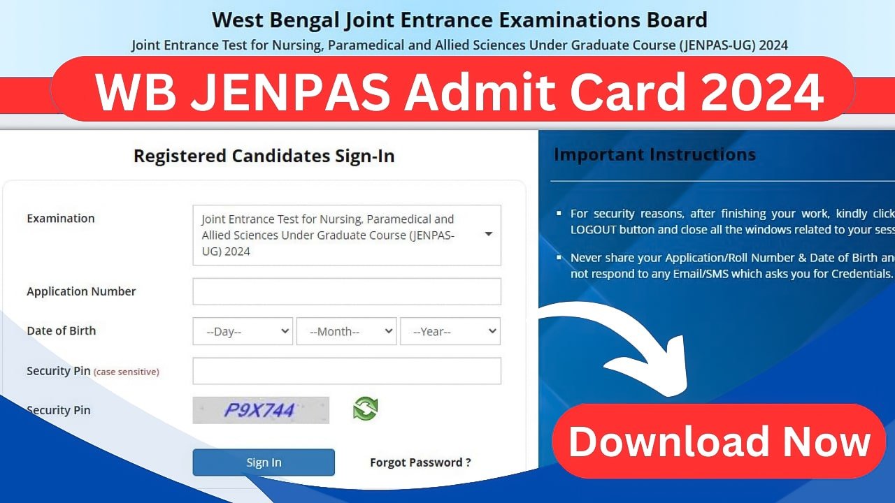 WB JENPAS Admit Card 2024